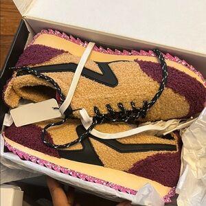 Rag & Bone Tan and Purple High-Top Sneakers